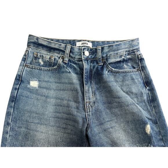 JBD Just Black Denim Women's Jeans Super Distressed Size 26 Straight Leg Raw Hem - Picture 3 of 7